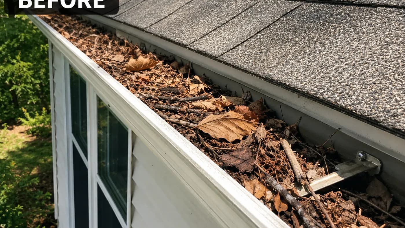 Leaf Guard Installation in Pascoe Vale, before