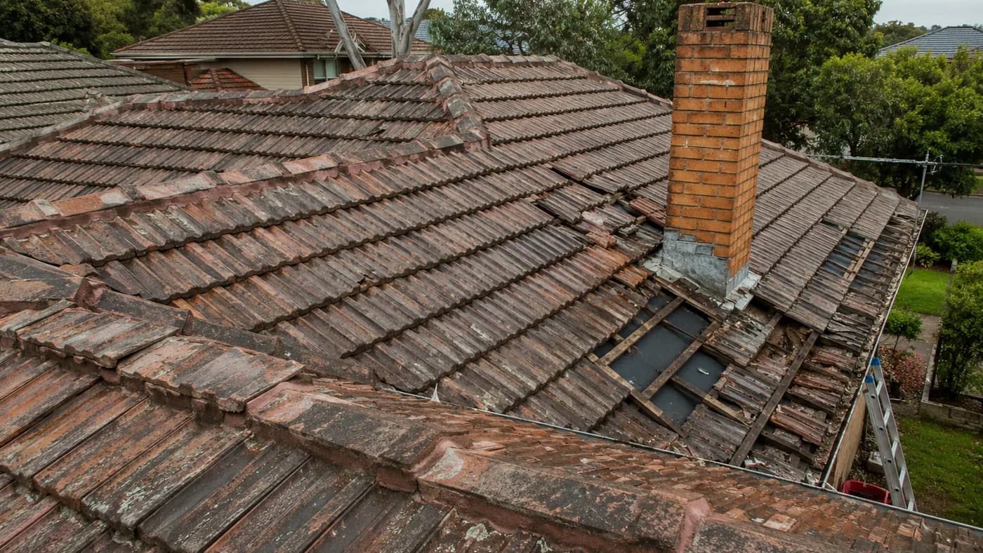 Colorbond Roof Replacement in Moonee Ponds, before