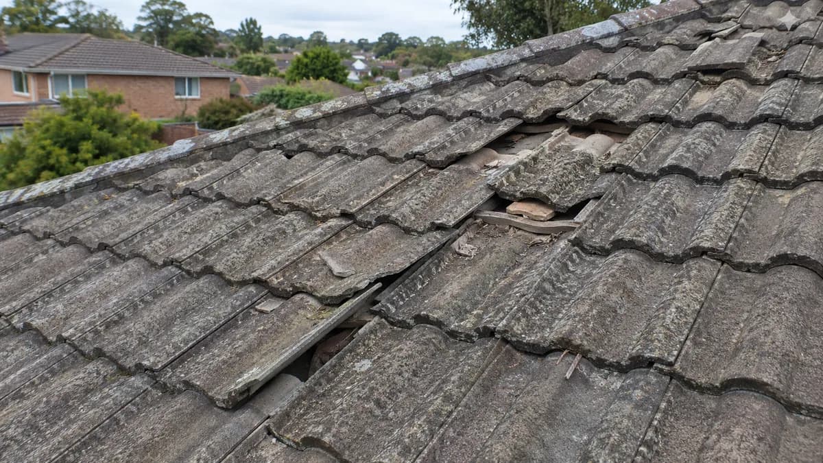 Broken and slipped roof tiles on a Melbourne roof needing repair